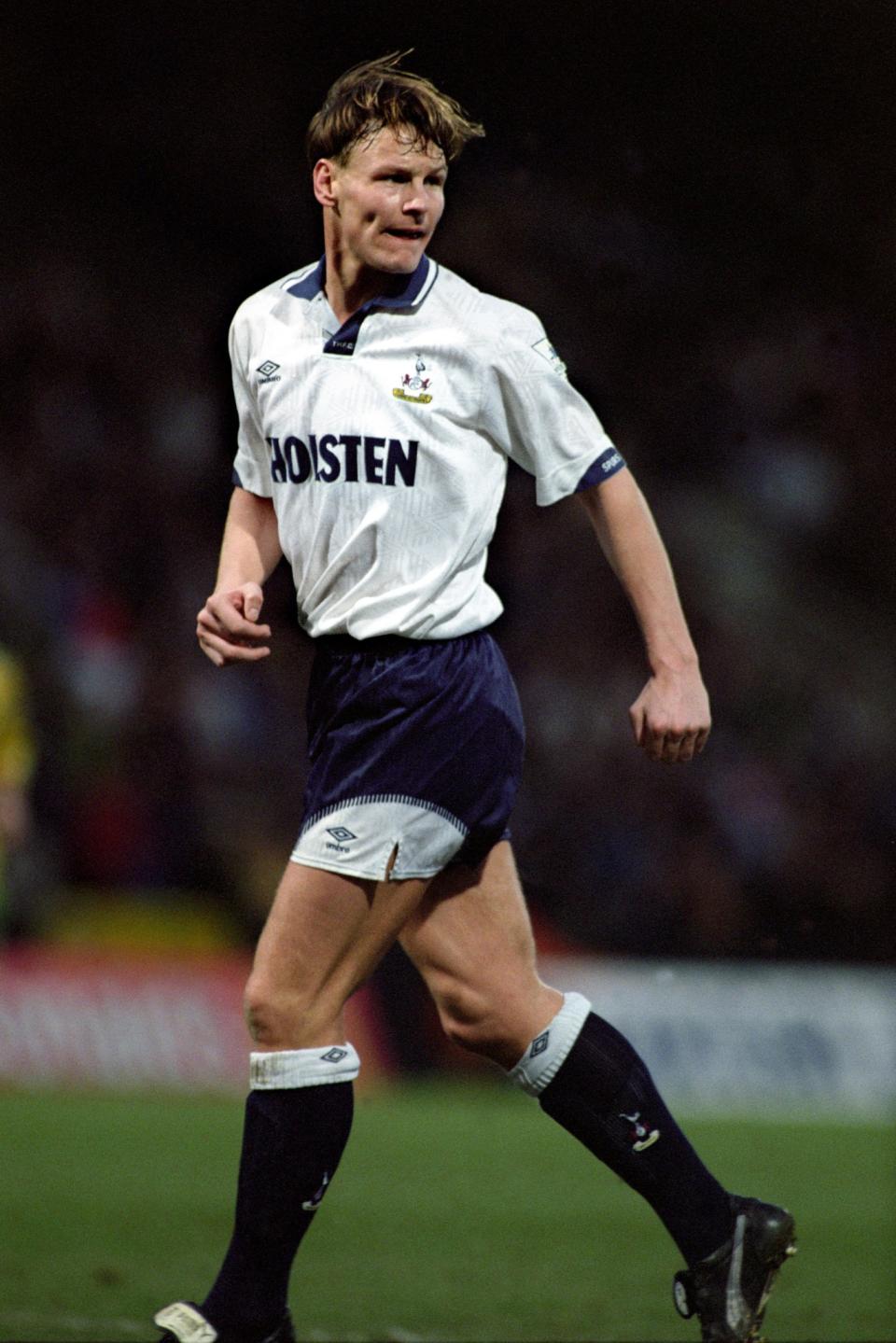 <p>In his first year with Tottenham Hotspur, Sheringham scored 22 goals (21 for Spurs and one for Nottingham Forest) in 41 games. </p>