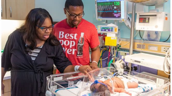 Christina Brown came into the world at Methodist LeBonheur Hospital in Germantown, Tennessee, weighing 9lb 11oz, on September 11.