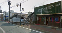 Screenshot from Google Maps shows the nuclear no-go zone where former residents have been unable to live because of the radiation spewing from the Fukushima Dai-ichi nuclear power plant.