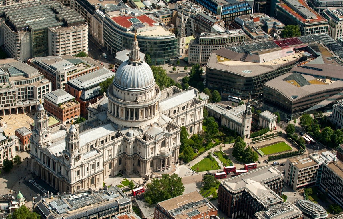 Aerial view of Saint Paul’s Cathedral and the One New Change Shopping Centre  (PA)