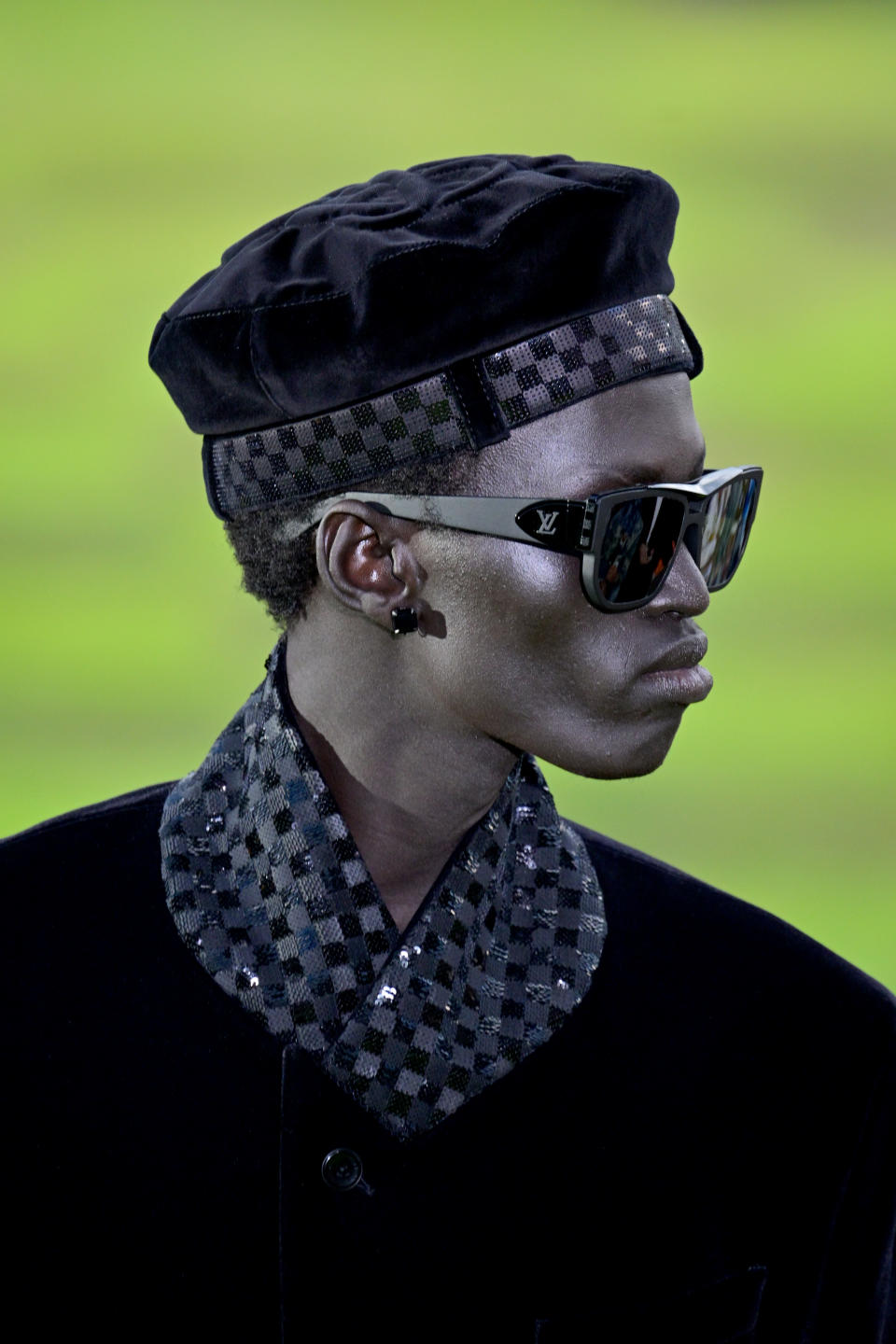 A model walks the runway during the Louis Vuitton Menswear Spring/Summer 2025 show as part of Paris Fashion Week on June 18, 2024 in Paris, France.