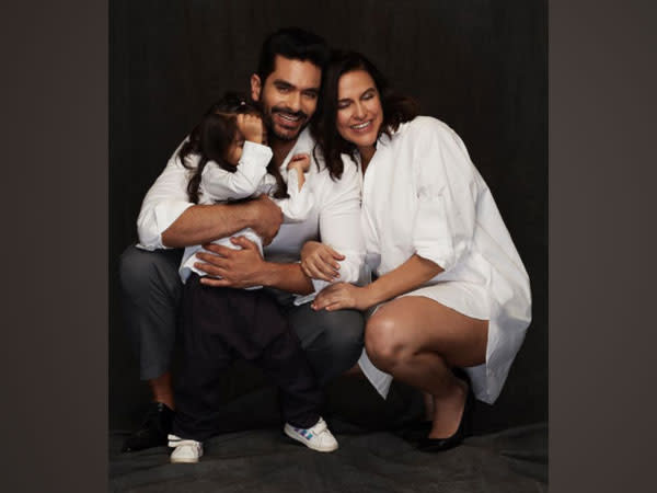 Angad Bedi and Neha Dhupia with daughnter Mehr (Image source: Instagram)