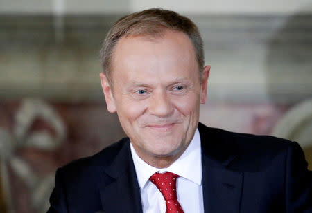 European Council President Donald Tusk looks on during a meeting at the Capitol Hill in Rome, Italy, May 5, 2016. REUTERS/Max Rossi