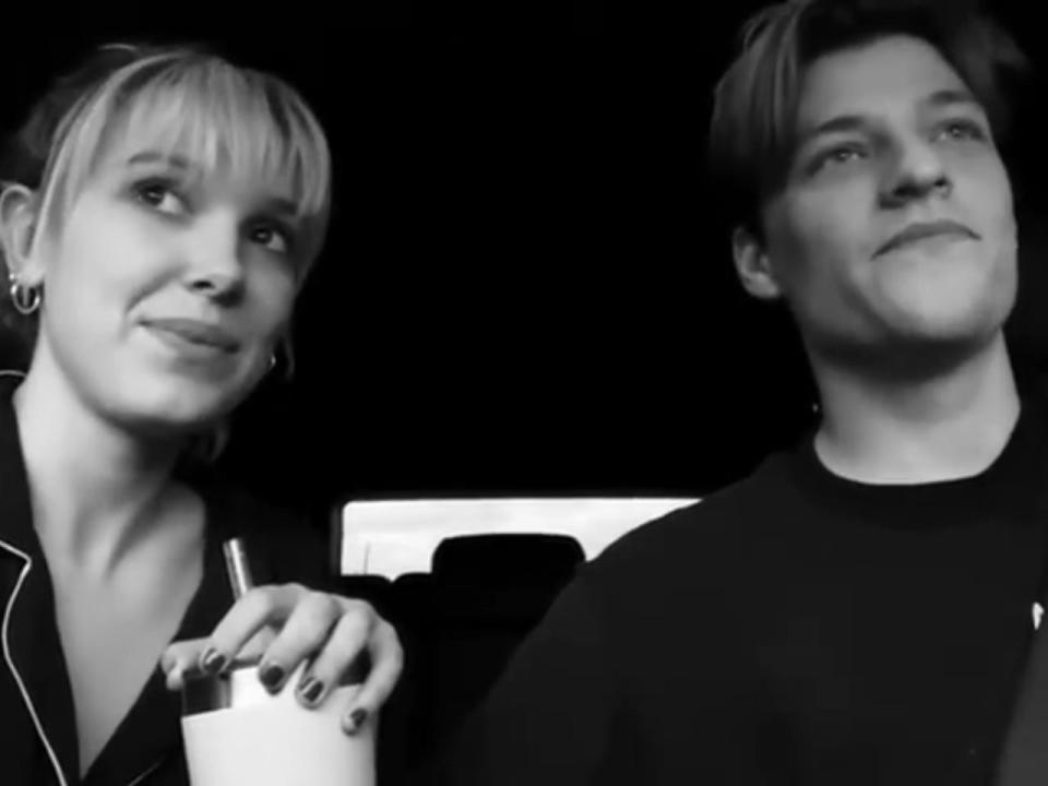 Millie Bobby Brown and Jake Bongiovi sing along to "All Too Well."