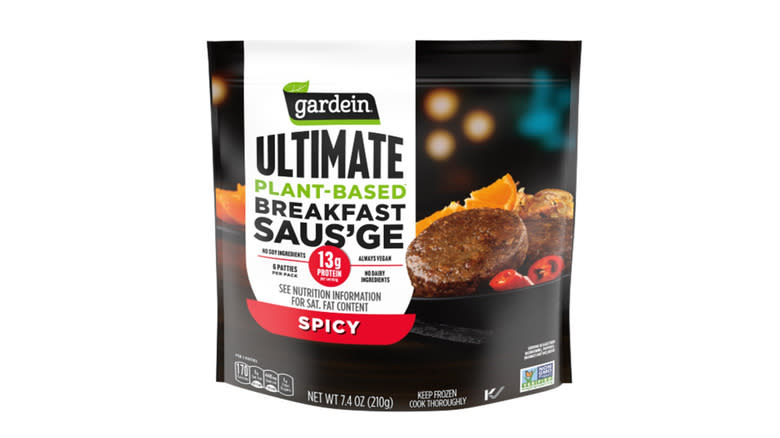 bag of Gardein plant-based sausage