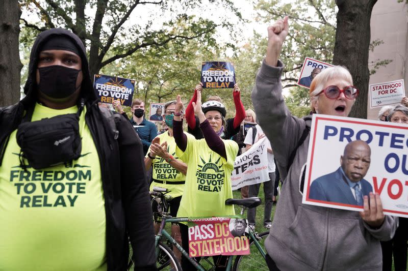 FILE PHOTO: Voting rights activists rally in Washington