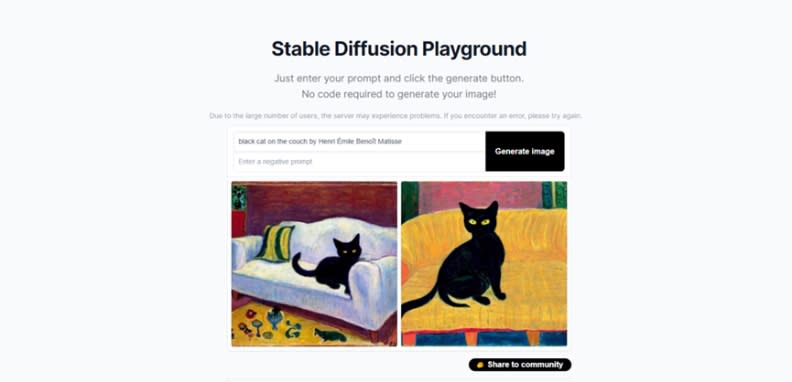 Stable Diffusion網站使用示意圖。截圖自stablediffusionweb.com