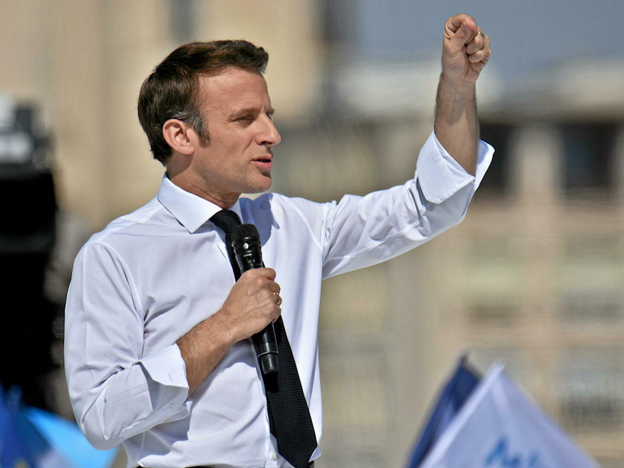 Le président de la République lors de son meeting à Marseille en avril 2022  - Credit:Gerard Bottino / Starface / Cover Images