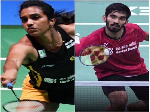 Indian shuttlers PV Sindhu and  Kidambi Srikanth (Photo/BAI Media Twitter)