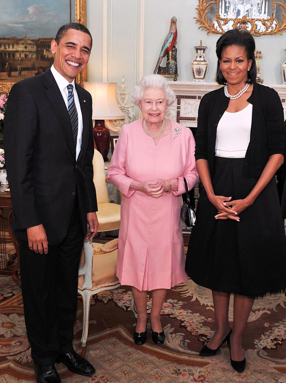 president obama and the first lady meet the queen