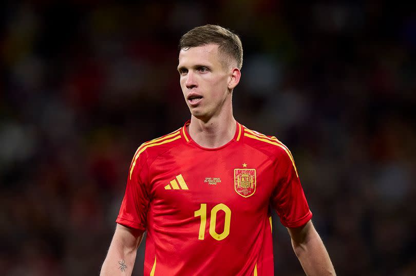 Dani Olmo of Spain and RB Leipzig