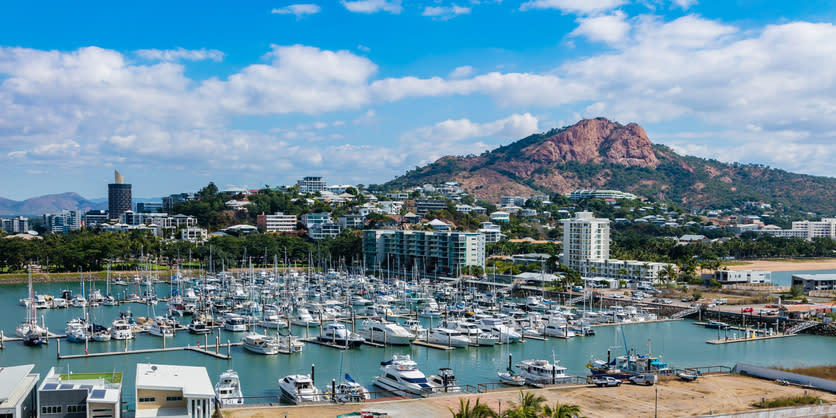 Townsville marina and Castle Hill.
