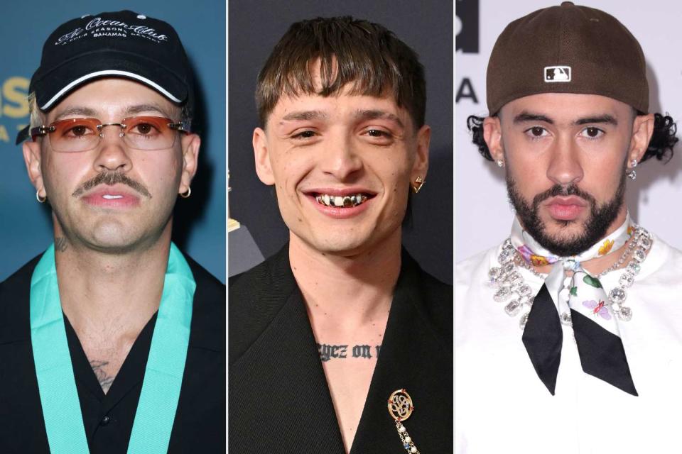 <p>Romain Maurice/Getty; Axelle/Bauer-Griffin/FilmMagic; John Parra/Telemundo via Getty</p> (L-R) Feid; Peso Pluma; Bad Bunny