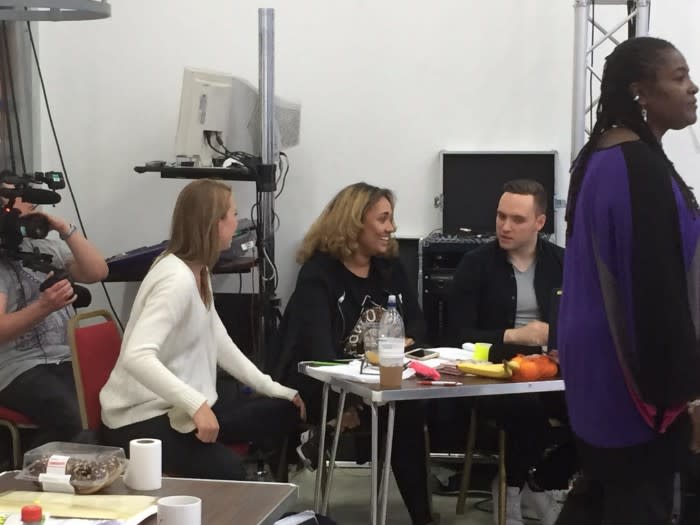 Sarah, Tori, original musical director Aaron James Williams (also not informed about the project moving forward) and Sharon D Clarke at theHackney Empire workshop. (Credit: Medium/Sarah & Tori)