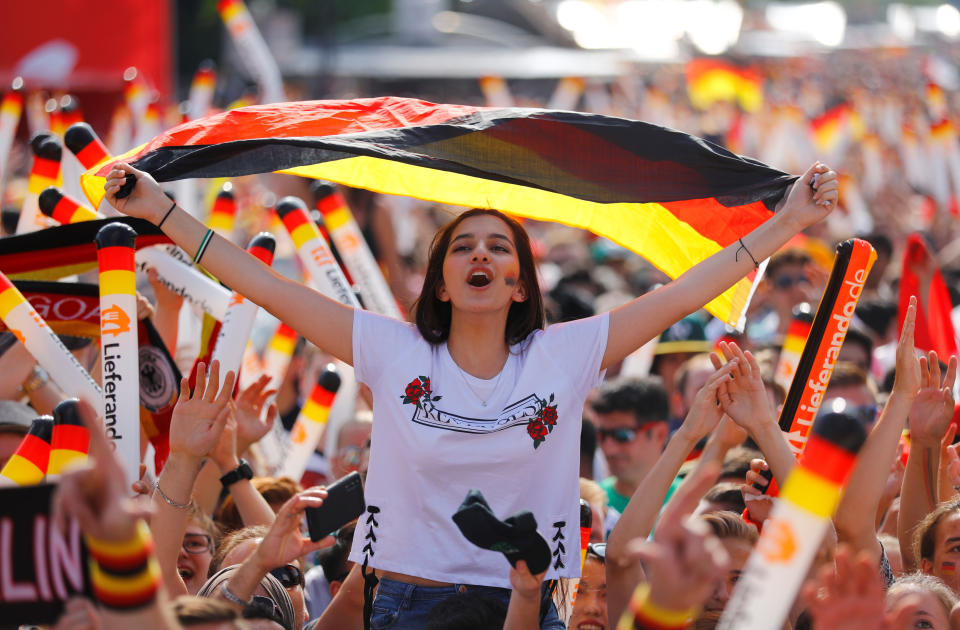 Germany fans before the match at Brandenburg Gate.