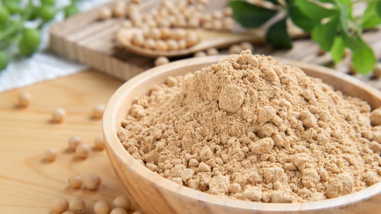 soybeans and japanese kinako flour