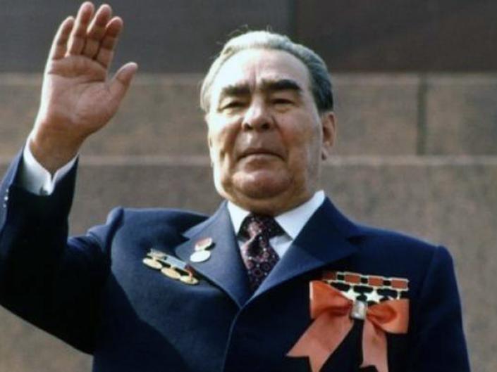 Leonid Brezhnev waving