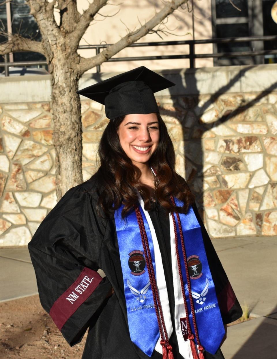 Victoria Martinez will receive a bachelor’s
degree in nursing from New Mexico State
University Saturday, May 7, 2022.