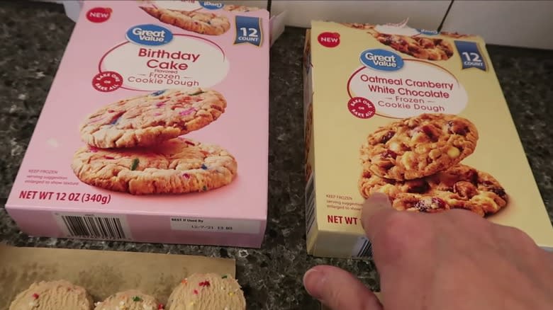 Two boxes of frozen cookie dough
