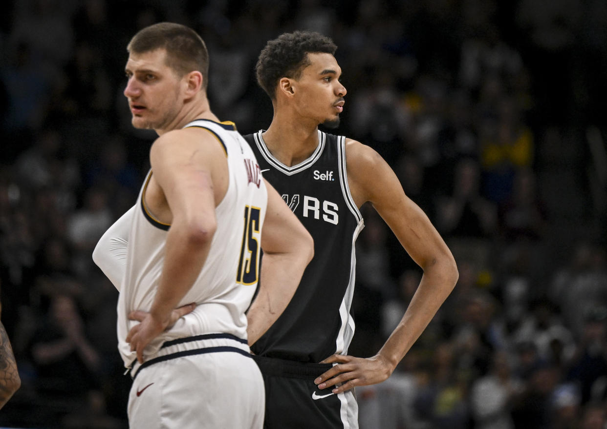 Nikola Jokic and Victor Wembanyama are favorites to win MVP and Rookie of the Year, respectively. (AAron Ontiveroz/The Denver Post)