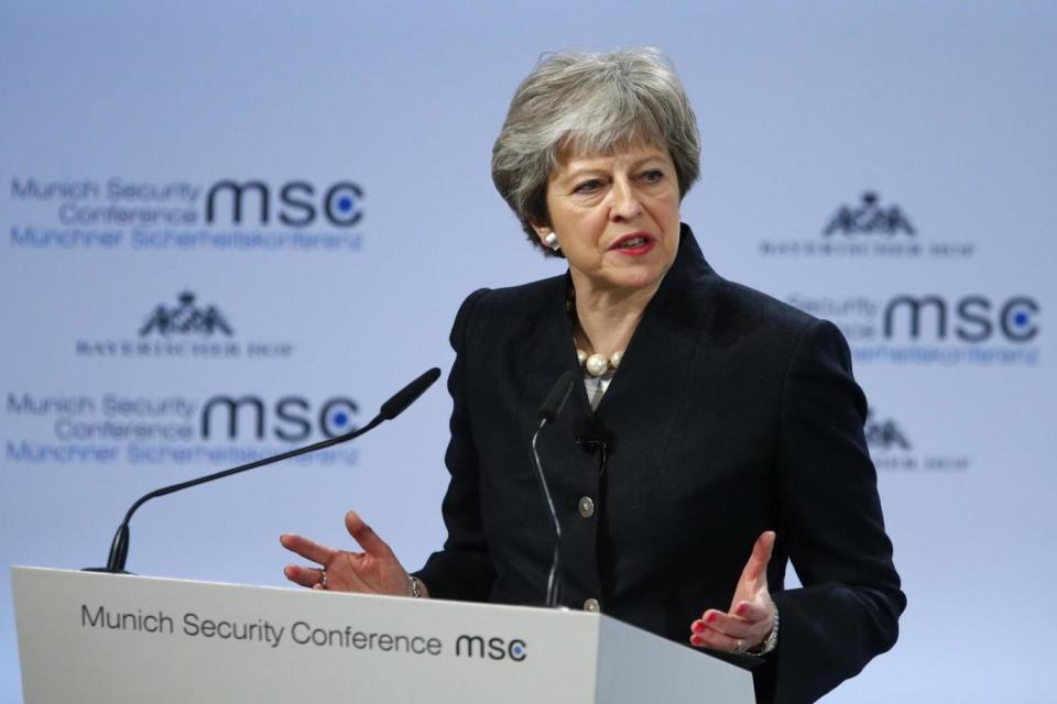 Prime Minister Theresa May ruled out a second referendum in a speech on security in Munich (REUTERS)