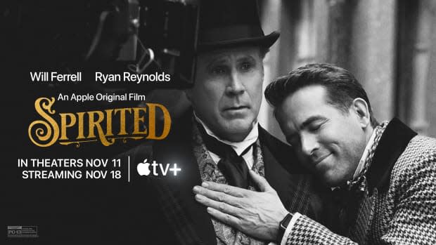 Will Ferrell and Ryan Reynolds in "Spirited" on Apple TV+<p>Apple TV+</p>