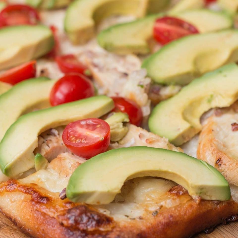 Chicken avocado pizza