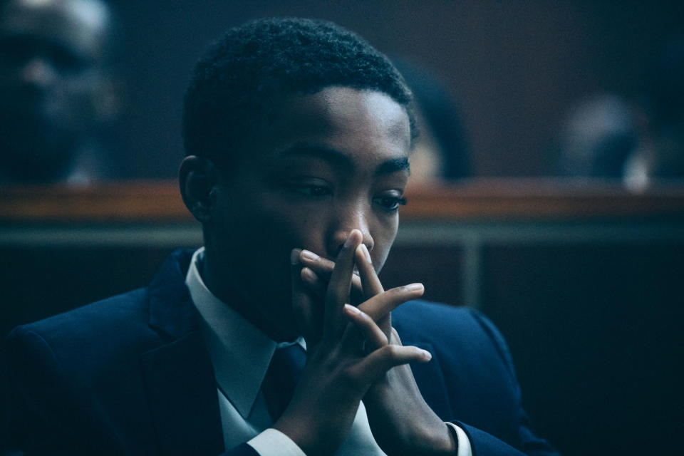 This image released by Netflix shows Asante Blackk as young Kevin Richardson in a scene from "When They See Us," named one of the top ten TV shows of the year by the Associated Press. (Atsushi Nishijima/Netflix via AP)