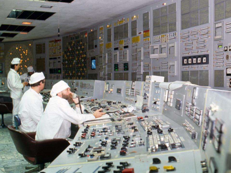 Inside the Chernobyl nuclear power plant a few months prior to the disaster in 1986.