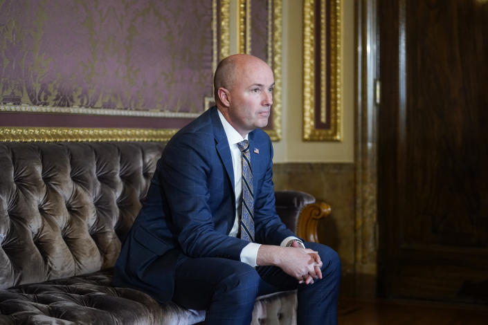 Utah Gov. Spencer Cox in Salt Lake City on March 4, 2022. (Rick Bowmer / AP file)