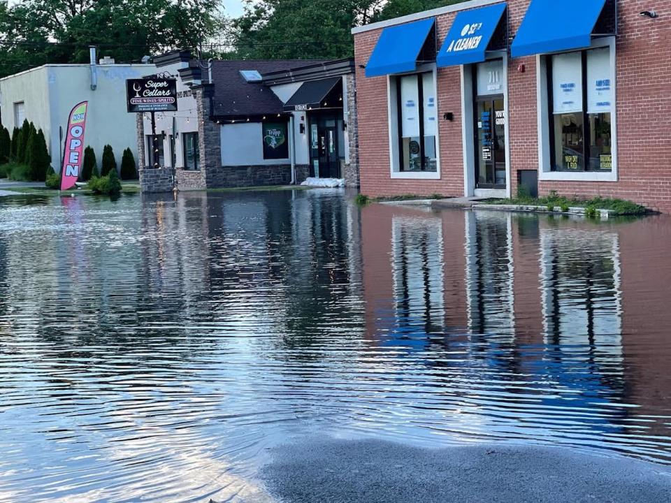 Broadway flooded in Westwood in 2022.