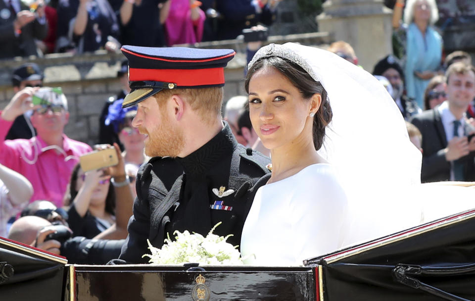 Meghan Markle bezauberte an ihrem Hochzeitstag mit schlichtem Make-up. (Bild: AP Photo)