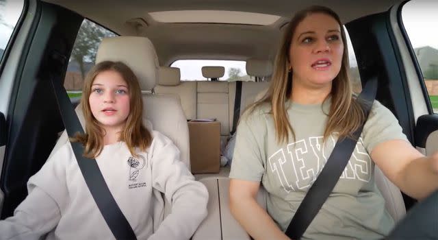 <p>tlc</p> Blayke and Danielle Busby in the car on "OutDaughtered"