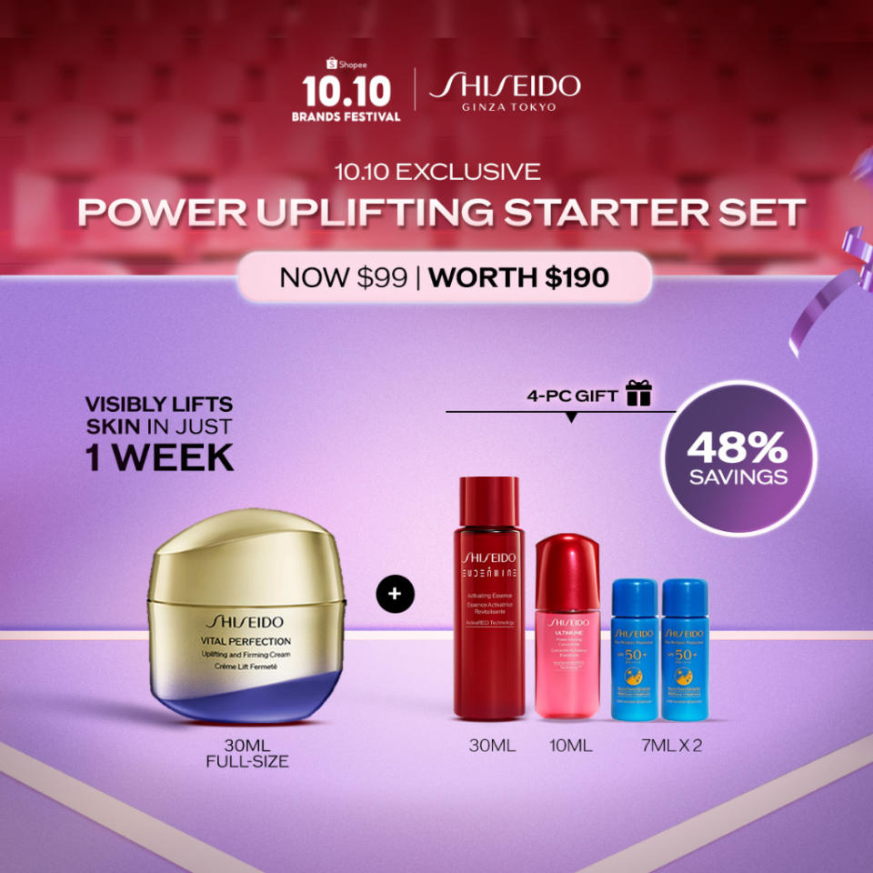 (1-12 Oct Only) Shiseido Power Uplifting Starter Set [Vital Perfection]. (Photo: Shopee SG)