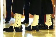 The Inagural colorguard prepare before the ceremony in the U.S. Capitol building. (Chris Moody/Yahoo News)