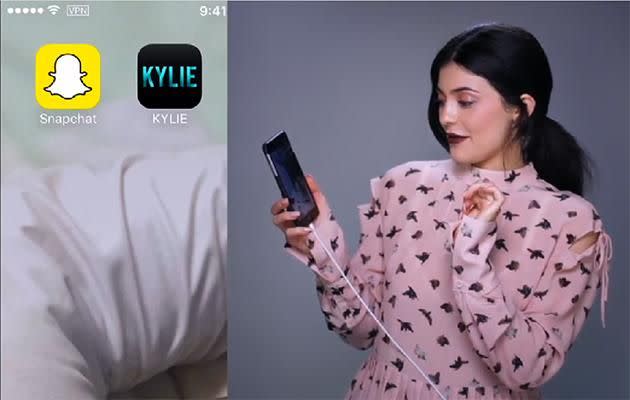 In the video above, Kylie Jenner talks her fans through posing, how to add a picture to a story and how to take a video. Picture: Allure.