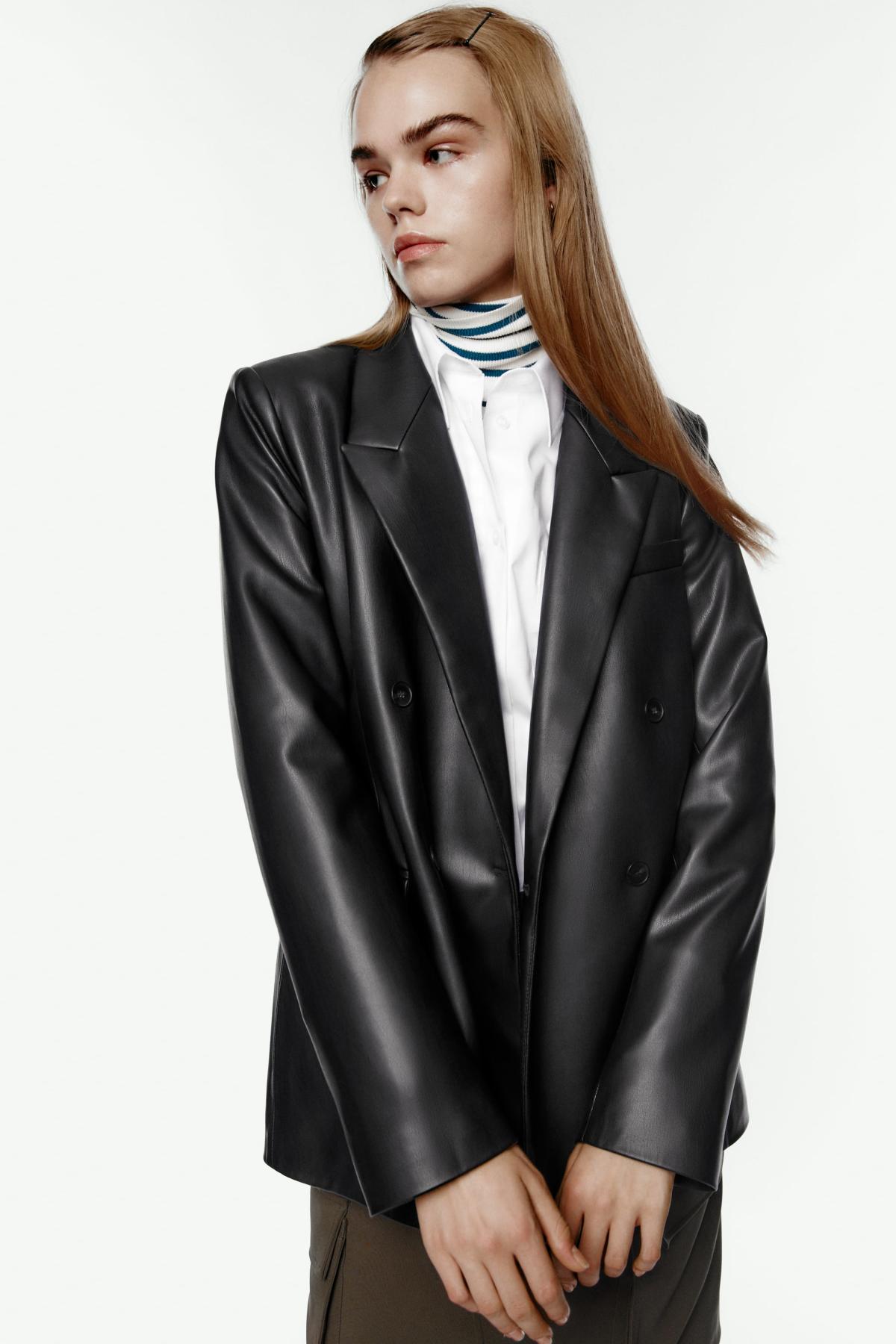 Embrace Power-Dressing This Fall With An Edgy Leather Blazer