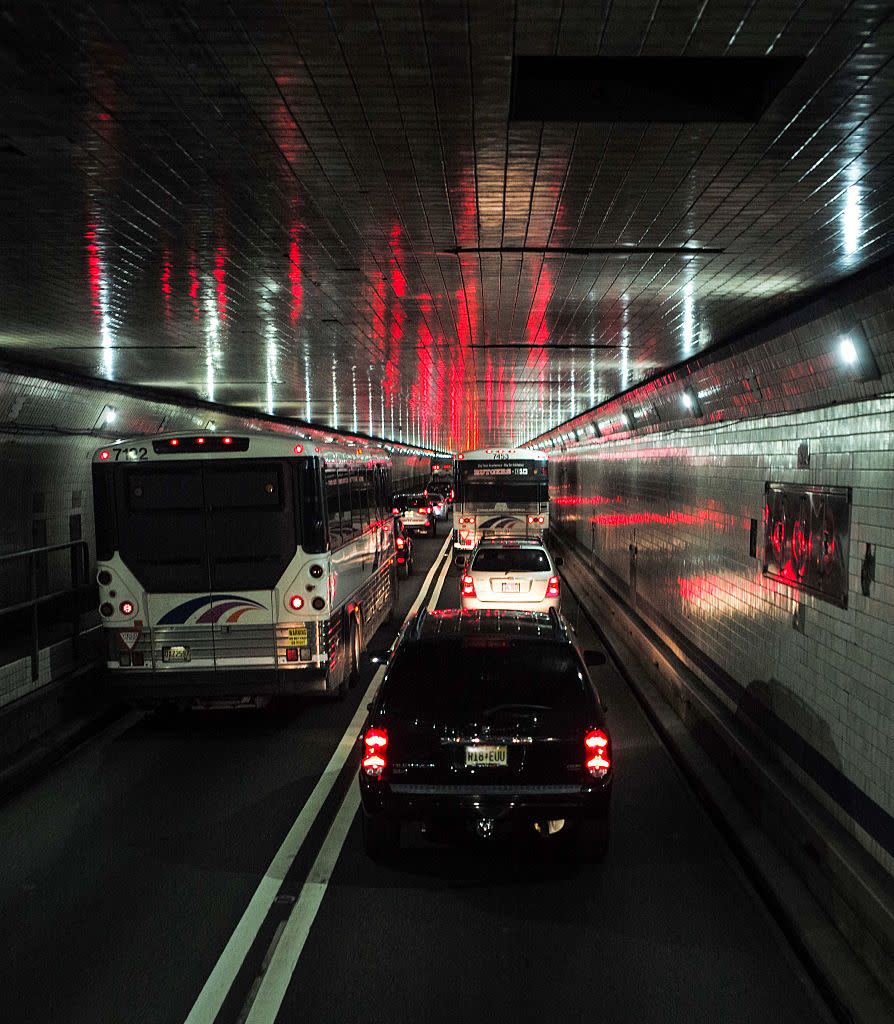 <p>Maximum passenger-car fee: $15.00</p><p>Type: Non-interstate Tunnel<br>Between: Weehawken, New Jersey, and Midtown Manhattan, New York<br>Length: 2.68 miles</p><p>Fun fact: The toll portion of the Lincoln Tunnel runs 2.68 miles, but the tunnel itself is 1.50 miles long. It was opened to traffic in 1937. </p>