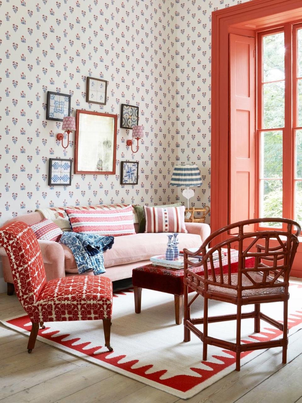 bold red living room