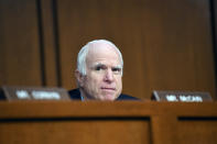 <p>Sen. John McCain questions former FBI Director James Comey before the Senate Intelligence Committee on June 08, 2017, in Washington. (Photo: Matt McClain/The Washington Post via Getty Images) </p>