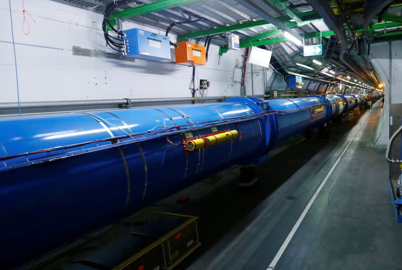 FILE PHOTO: The Large Hadron Collider (LHC) tunnel is pictured at The European Organization for Nuclear Research (CERN) in Saint-Genis-Pouilly