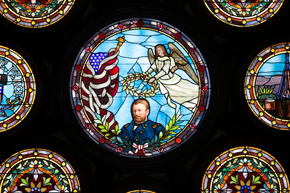 A stained-glass window dedicated to Gen. U.S. Grant in 1893 can be found in the St. Luke’s United Methodist Church. Long Branch has been working to preserve its presidential past. 
Long Branch, NJ
Wednesday June 28, 2023