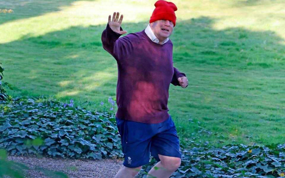 Prime Minister Boris Johnson seen running this morning - Nigel Howard