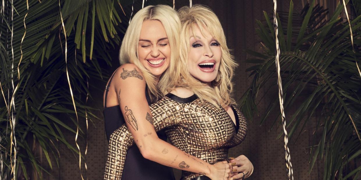 mileys new years eve party season 1 pictured l r miley cyrus, dolly parton photo by vijat mohindranbc via getty images