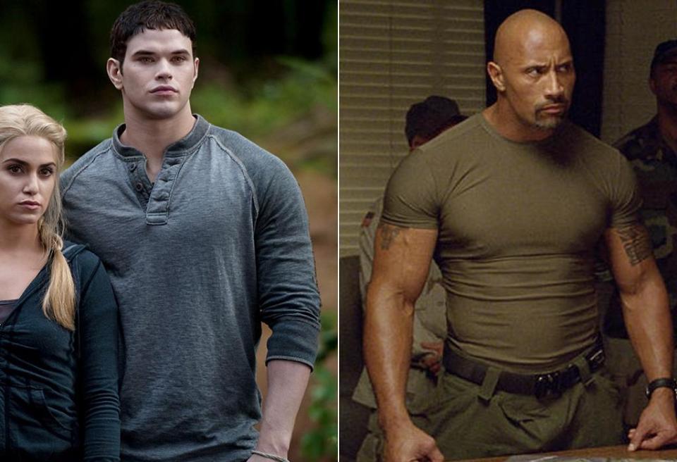 Kellan Lutz in Twilight and Dwayne 'The Rock' Johnson in G.I. Joe