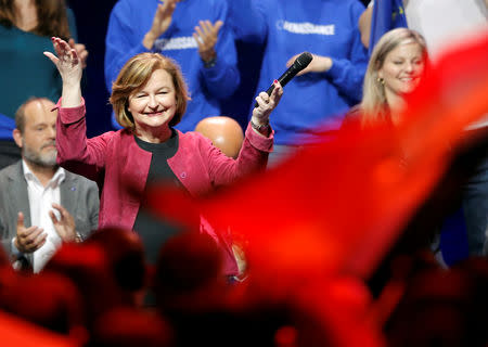 FILE PHOTO: Nathalie Loiseau, head of the Renaissance (Renewal) list for the European elections, arrives to deliver a speech during a political rally in Strasbourg, France, May 11, 2019. REUTERS/Vincent Kessler/File Photo