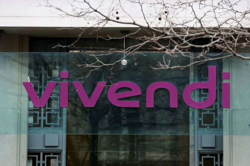 The logo of Vivendi is seen in Paris