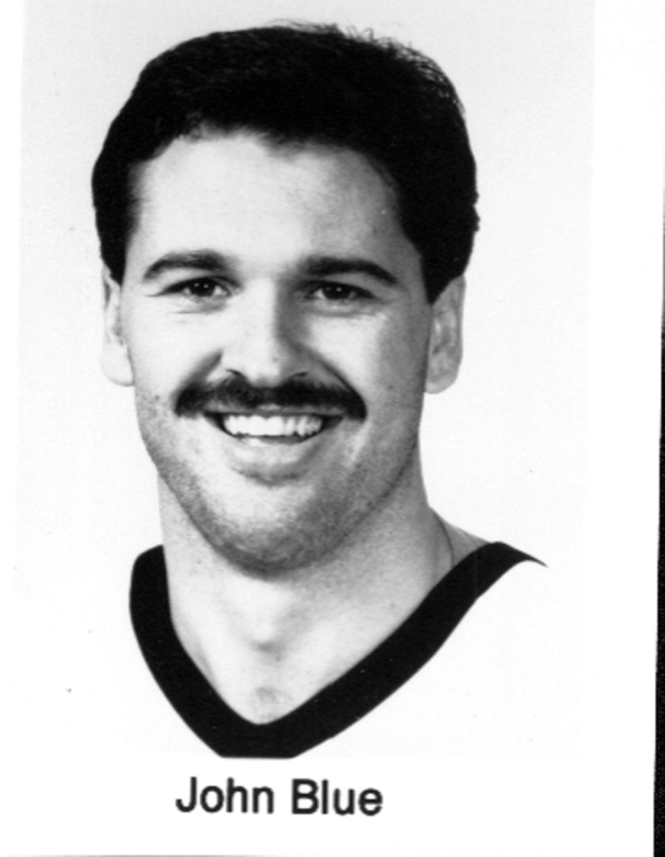 John Blue during his playing days with the Boston Bruins