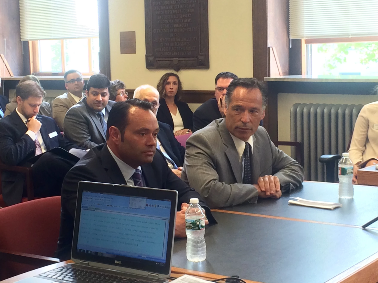 Planet Fitness CEO Chris Rondeau and former Gov. Craig Benson testify at a 2015 legislative hearing