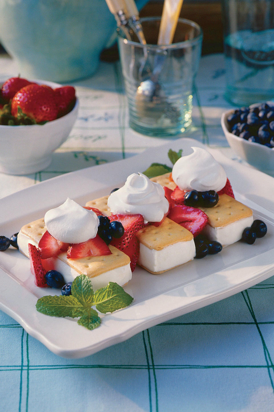 Strawberry-Blueberry Shortcake Ice-Cream Sandwiches